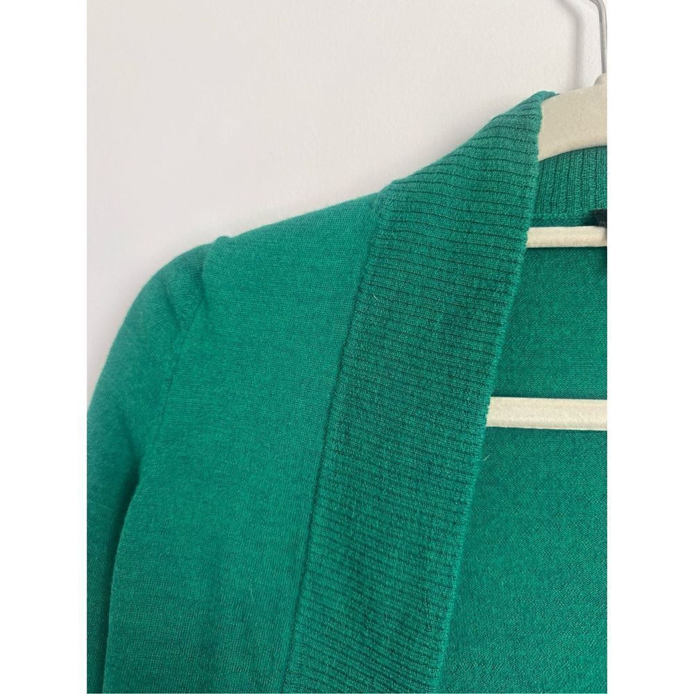 Talbots‎ Green Pure Merino Wool Knit Long Sleeve Open Cardigan - Picture 3 of 8